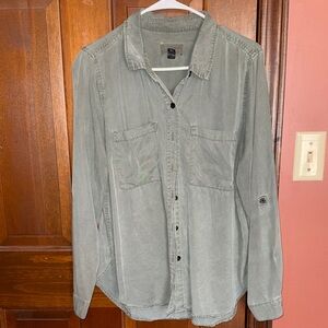 Olive Green Button-Up Shirt